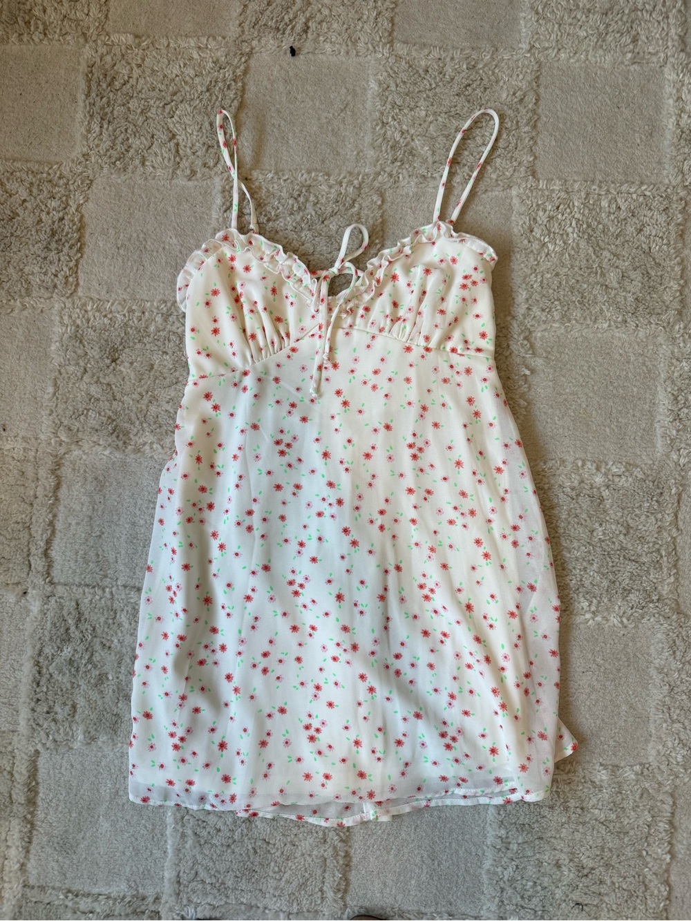 wild fable Cream Floral Slip Dress with Pink Daisies